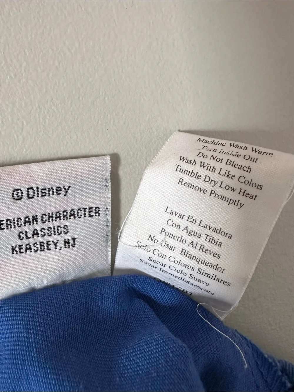 Vintage Disney Baby Mickey & Co Overalls Shortals 6/9 Months Blue Cotton 90s - Picture 11 of 14